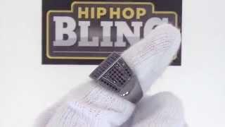 Iced Out Ring in Black on Black Hip Hop Style