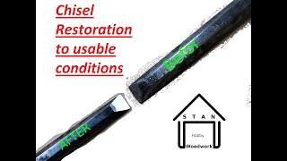 Restoring chisel to usable condition.