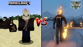 MINECRAFT SUPERHERO GHOST RIDER VS GTA 5 SUPERHERO GHOST RIDER - WHO IS BEST?