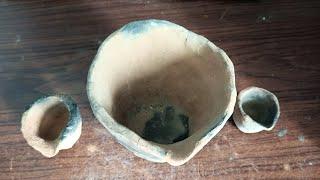 Изготовление тиглей из лесной глины. + плавление алюминия