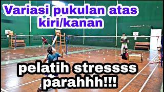 LATIHAN BOLA BELAKANG UNTUK PEMAIN SINGLE||VARIASI PUKULAN ATAS||