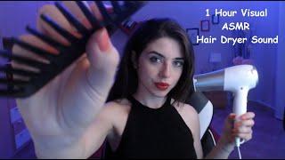 Hair Dryer Sound  - 1 Hour Visual ASMR with Hand Movement - Blue Yeti Technology  