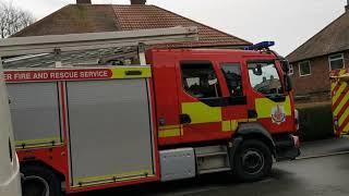 (LIFE RISK) *ON-SCENE* GMFRS on scene at a house fire (Greater manchester fire service)