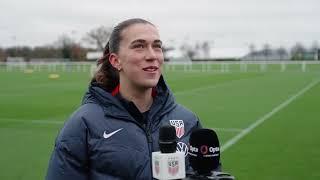 USWNT Midfielder SAM COFFEY at the Tottenham Training Ground; Team USA will face England