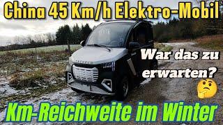 45Km/h Elektro Auto / Mein erster echter Reichweitentest im Winter