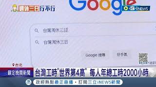 有機會多休一天? 台灣工時世界第4高 每人年總工時2000小時 "週休三日"提案通過 近6千人附議 民眾笑稱:憂鬱星期一能往後移│【台灣要聞】20230515│三立iNEWS