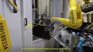 Machine Loading System with Robotic Deburring and Vision Inspection - Matrix Design