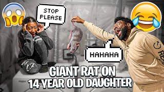 HUGE RAT PRANK ON MY 14 YEAR OLD DAUGHTER **HILARIOUS**