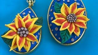 Cosclay Sunflower Pendant Tutorial