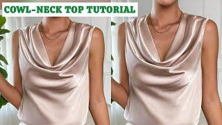 How to cut and sew a cowl neck top | full tutorial video