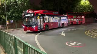 London's Buses at night in Turnpike Lane bus station 2nd October 2024