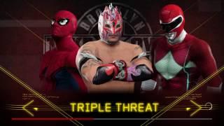 WWE 2K17 Kalisto VS Spiderman VS Red Ranger In A Triple Threat Match