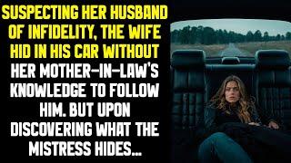 Suspecting her husband of infidelity, the wife hid in his car without her mother-in-law’s...