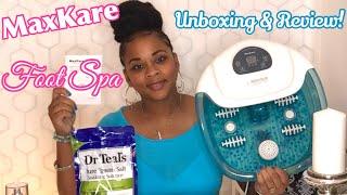 MAXKARE FOOT SPA REVIEW & UNBOXING | DR. TEALS EUCALYPTUS & SPEARMINT EPSOM SALT