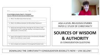 CHRISTIANITY: SOURCES OF WISDOM & AUTHORITY (AQA A LEVEL RELIGIOUS STUDIES PAPER 2 CHRISTIANITY)