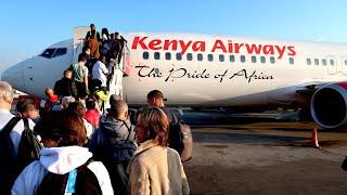 Kenya Airways Boeing 737 Business Class - Nairobi to Lusaka (lovely Mount Kilimanjaro views)