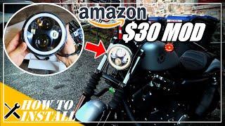 How to Install ZMoon LED Daymaker Headlight on Sportster Iron 883 - Sportster Motovlog