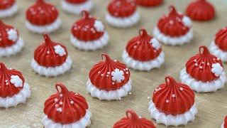 Easy Santa Hat Meringue Cookies for Christmas!