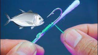 Many don't know ! fishing knot using a cotton bud | Hack Tools Fishing 2023