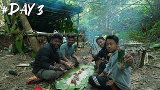 Day 3 of Surviving in the Rainforest in a banana leaf shelter