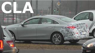 Mercedes Erlkönig CLA 2025 weniger getarnt * less camouflaged prototype in traffic * 4K SPY VIDEO