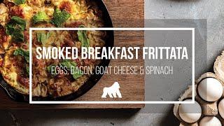 How to Make Smoked Breakfast Frittata Recipe: Eggs, Bacon, Goat Cheese, Spinach on a Silverbac Grill