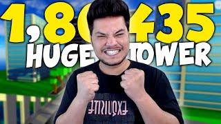 BUILDING 1,86,435 FOOT TALL TOWER - 1 BLOCK EVERY SECOND - ROBLOX
