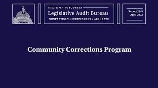 Report 23-5 Community Corrections Program