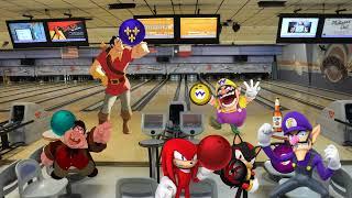 Wario dies while bowling by sliding down the alley ( request )