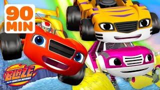 90 MINUTES of Blaze's Races & Missions!  w/ Stripes & Watts | Blaze and the Monster Machines