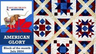 American Glory Block of the Month July 2024