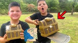 TREASURE HUNT ADVENTURE with CALEB and MOM! We found a buried treasure chest!