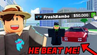 If You Beat Me In A Race, You Win $50,000 Dollars! | Car Dealership Tycoon