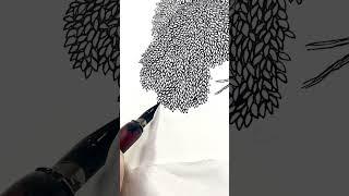 Drawing every leaf  #art #drawing #traditionalart #treeart #smalldetail #shorts #inkart #dippen