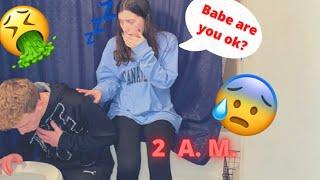 Getting Sick In The Middle Of The Night Prank On Girlfriend! *CUTE REACTION*