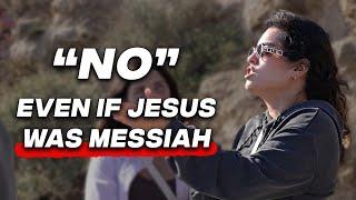 Jewish Woman Says "NO" To Jesus But Takes New Testament | Street Interview