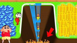 FRANKLIN DIG a Hole 10,000ft Deep in GEM MINER - DIG DEEPER with SHINCHAN and CHOP | AMAAN-T