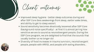 Outcomes for Safe and Sound Protocol and Integrated Listening Systems (iLs) - also known as Focus.