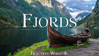 The Fjords 4K Drone Nature Film - Calming Piano Music - Amazing Nature