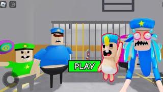 Police Family Escape Police VS BARRY EXE SPEED RUN SCARY OBBY in BARRY'S PRISON RUN! Obby Roblox