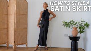 STYLING A BLACK SATIN MIDI SKIRT (summer outfit ideas and how to maximise your wardrobe)