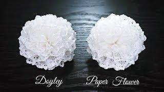 다이소 도일리페이퍼로 초간단 꽃 만들기 / Doily Paper Flower / Very Easy