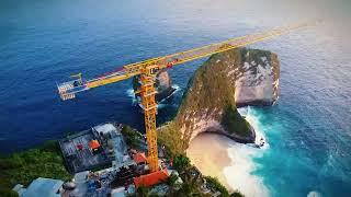 Construction of World's First Cliff Elevator" at Kelingking Beach, Bali, Indonesia#xcmg #xcmgcrane