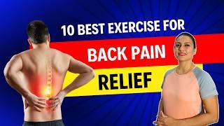 10 Effective Exercises to BACK PAIN RELIEF | Lower Back Stretches | Fitness Routine