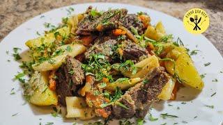 Вкуснее плова!? Говядина с картошкой и тестом