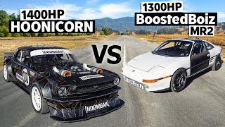 BoostedBoiz' 1300hp Toyota MR2 vs Lia Block's AWD 1400hp Mustang