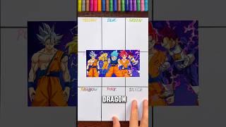 Drawing Dragonball Characters with different Hair Colors | WyRich #shorts