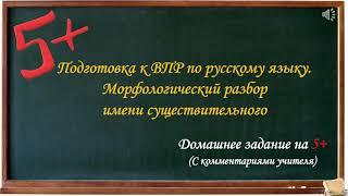 Подготовка к ВПР по русскому языку. Морфологический разбор имени существительного