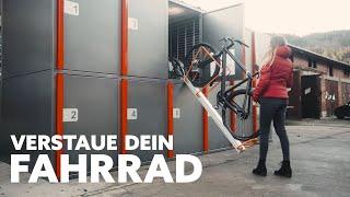 Bike and Ride Box (Fahrradbox) - Anleitung zum Einstellen des Fahrrades in der Box