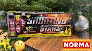 NICO Shooting Stars | NORMA 3,99 € Feuerrohre | Aktuelle Charge 2024/2025 | Feuerwerk Test